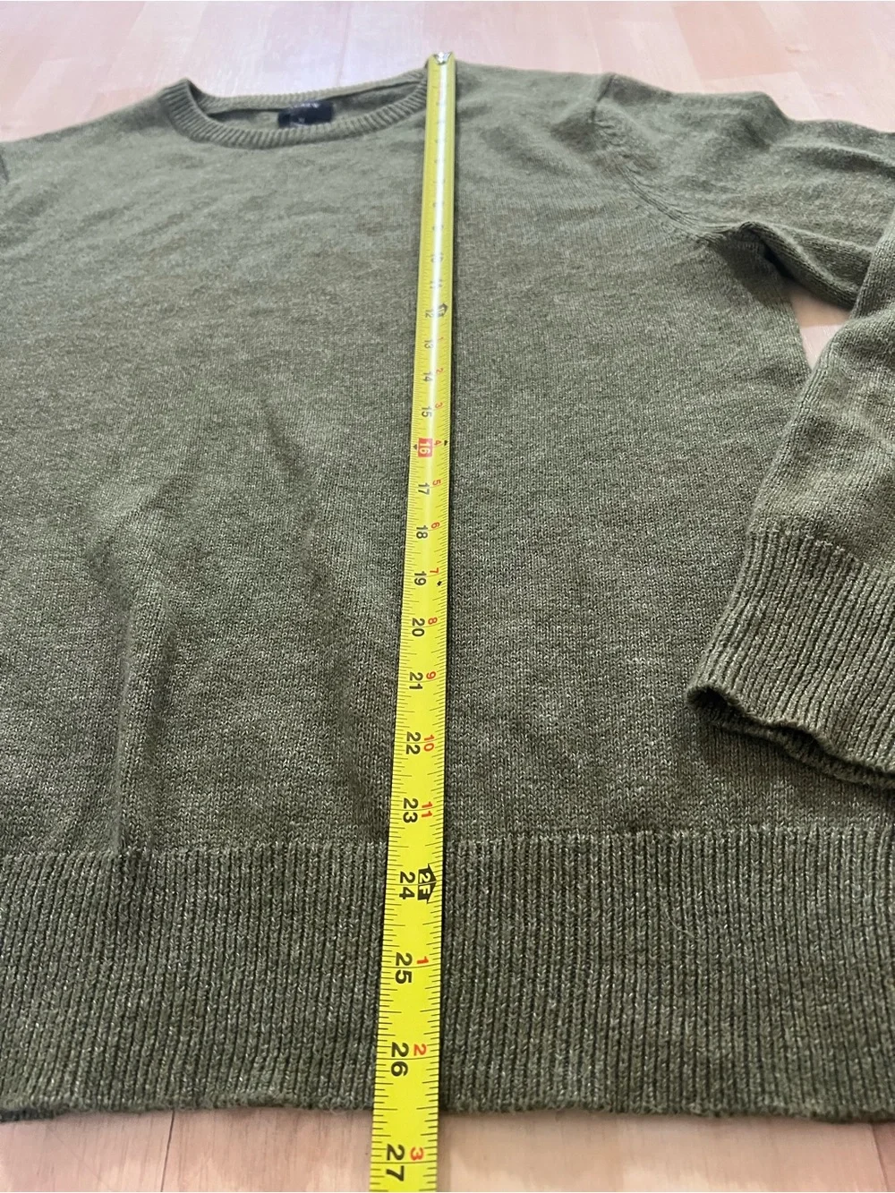 J.Crew Men's Olive Green Crewneck Sweater Size M Cotton Wool Blend Pullover